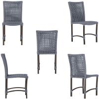 Mesa Ascoli 4 Cadeiras Cannes De Alumínio Trama Prata - 3