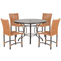 Mesa Ascoli 4 Cadeiras Cannes De Alumínio Trama Terra Cota - 1