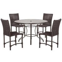 Mesa Ascoli 4 Cadeiras Cannes De Alumínio Trama Marrom - 1