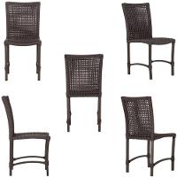 Mesa Ascoli 4 Cadeiras Cannes De Alumínio Trama Marrom - 3