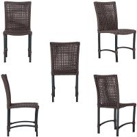 Mesa Ascoli Com 4 Cadeiras Cannes De Alumínio Trama Marrom - 3