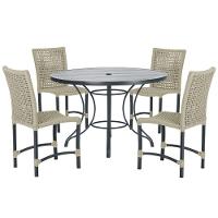 Mesa Ascoli Com 4 Cadeiras Cannes De Alumínio Trama Rami - 1