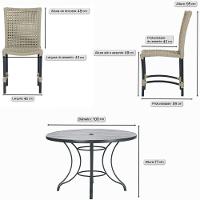 Mesa Ascoli Com 4 Cadeiras Cannes De Alumínio Trama Rami - 4