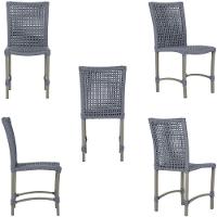 Mesa Ascoli 120 Cm Com 6 Cadeiras Cannes De Alumínio Trama Prata - 3