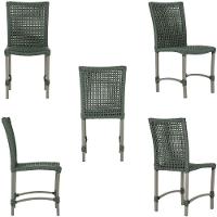 Mesa Ascoli 120 Cm Com 6 Cadeiras Cannes De Alumínio Trama Verde - 2