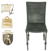 Mesa Ascoli 120 Cm Com 6 Cadeiras Cannes De Alumínio Trama Verde - 3