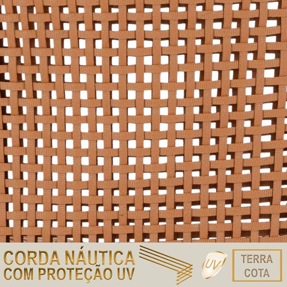 Mesa Ascoli 120 Cm Com 6 Cadeiras Cannes De Alumínio Trama Terra Cota - 2