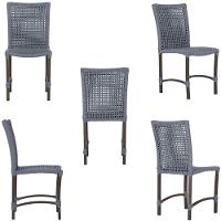 Mesa Ascoli 120 Cm Com 6 Cadeiras Cannes De Alumínio Trama Prata - 3