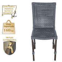 Mesa Ascoli 120 Cm Com 6 Cadeiras Cannes De Alumínio Trama Prata