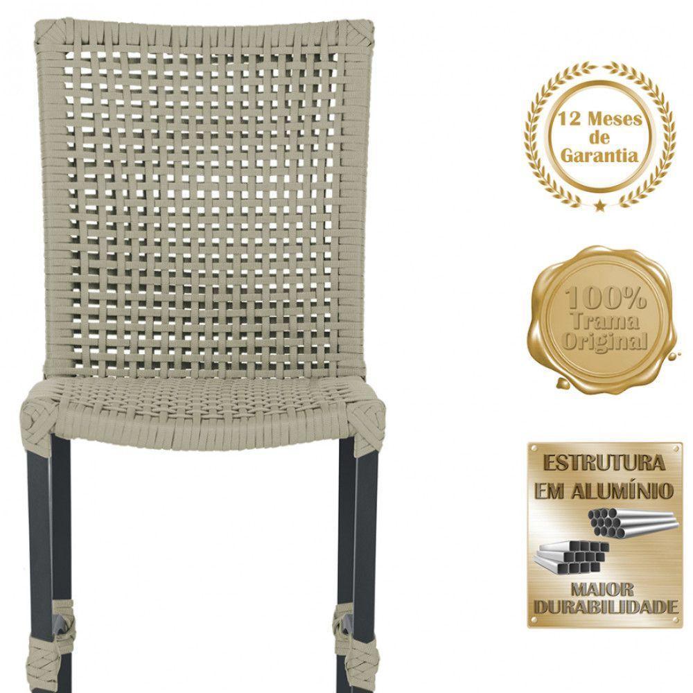 Mesa Ascoli 120 Cm Com 6 Cadeiras Cannes De Alumínio Trama Rami - 5