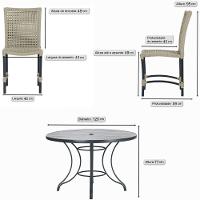 Mesa Ascoli 120 Cm Com 6 Cadeiras Cannes De Alumínio Trama Rami - 6