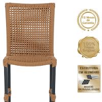 Mesa Ascoli 120 Cm Com 6 Cadeiras Cannes De Alumínio Trama Terra Cota - 5