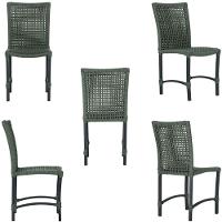 Mesa Ascoli 120 Cm Com 6 Cadeiras Cannes De Alumínio Trama Verde - 2