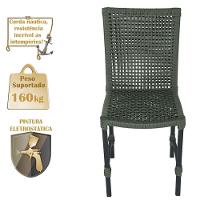 Mesa Ascoli 120 Cm Com 6 Cadeiras Cannes De Alumínio Trama Verde - 3