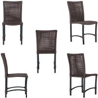 Mesa Ascoli 120 Cm Com 6 Cadeiras Cannes De Alumínio Trama Marrom - 3