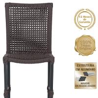 Mesa Ascoli 120 Cm Com 6 Cadeiras Cannes De Alumínio Trama Marrom - 5