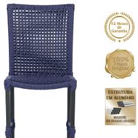 Mesa Ascoli 120 Cm Com 6 Cadeiras Cannes De Alumínio Trama Azul - 5