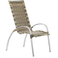 Jogo De Mesa E Cadeiras De Alumínio Em Fibra Trama Original Cappuccino - 3