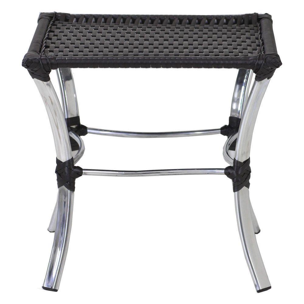 Jogo De Mesa E Cadeiras De Alumínio Em Fibra Trama Original Preto - 3