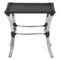 Jogo De Mesa E Cadeiras De Alumínio Em Fibra Trama Original Preto - 3