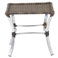 Jogo De Mesa E Cadeiras De Alumínio Em Fibra Trama Original Argila - 2