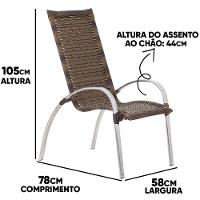 Jogo De Mesa E Cadeiras De Alumínio Em Fibra Trama Original Argila