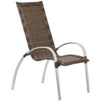 Jogo De Mesa E Cadeiras De Alumínio Em Fibra Trama Original Argila - 5