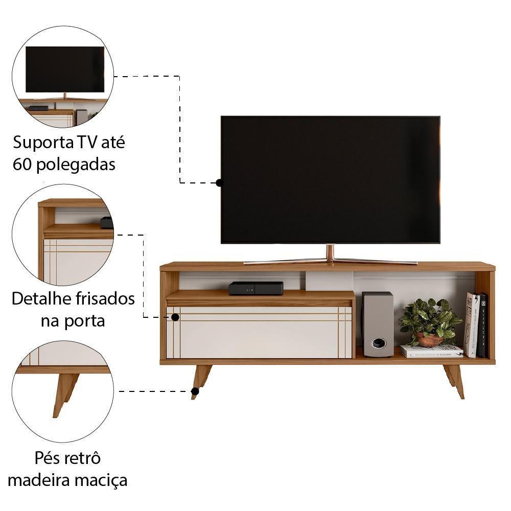 Rack Bancada Para Tv Até 60 Polegadas Nt 1285 Freijó / Off White Notável Freijo Off White - 3