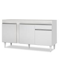Balcão Gabinete Para Pia 150cm Sem Tampo 3 Portas 1 Gaveta Dakota Branco - Lumil - 1