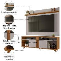 Rack Bancada Com Painel Para Tv Até 70 Polegadas 1,80M Freijó / Off White Notável Freijó Trend - 3