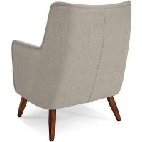 Poltrona Fixa Pés De Madeira Isabella Linho Bege C-107 - 2