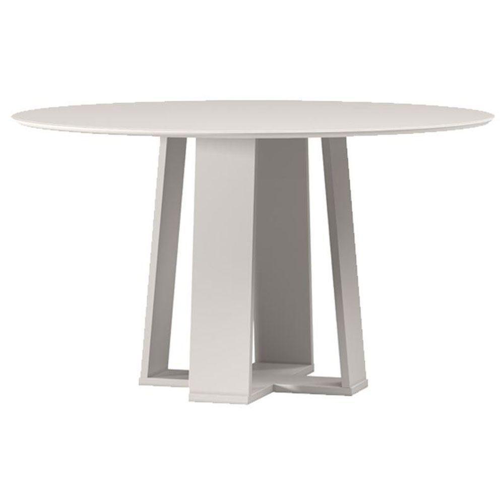 Mesa De Jantar Isabela 135x135 Cm Com Vidro Off White - New Ceval - 1