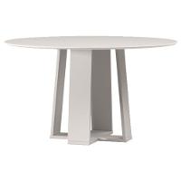 Mesa De Jantar Isabela 135x135 Cm Com Vidro Off White - New Ceval - 1