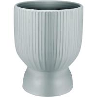 Cachepô Vaso Decorativo Planta Redondo Home&co Cerâmica 18x14x14cm Cinza - 1