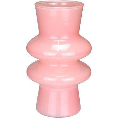 Vaso Decorativo Enfeite Casa Eclipse Home&co Leitoso Vidro 20x12x12cm Rosa