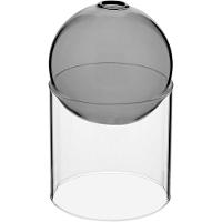 Vaso Decorativo Enfeite Casa Esfera Com Suporte Vidro 13x13x13cm Cinza - 1