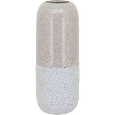 Vaso Decorativo Enfeite Casa Cerâmica 32x13x13cm Marfim
