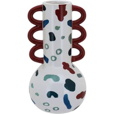 Vaso Decorativo Enfeite Casa Cerâmica 23x18x18cm Color