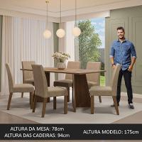 Conjunto Mesa de Jantar 6 Cadeiras Rustic-crema-imperial - 6