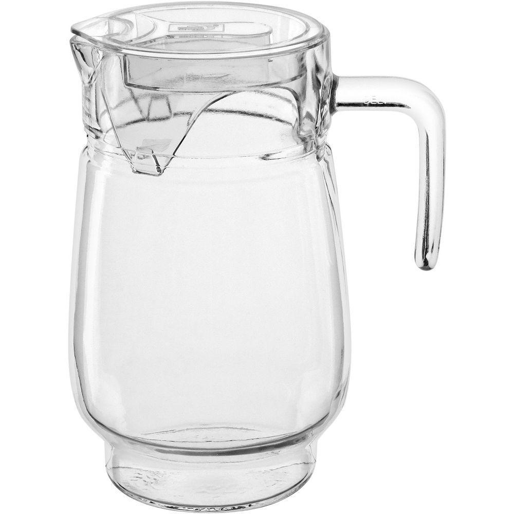 Jarra água Suco Tampa Acrilico Vidro 1,6l 20x10 Transparente - 1