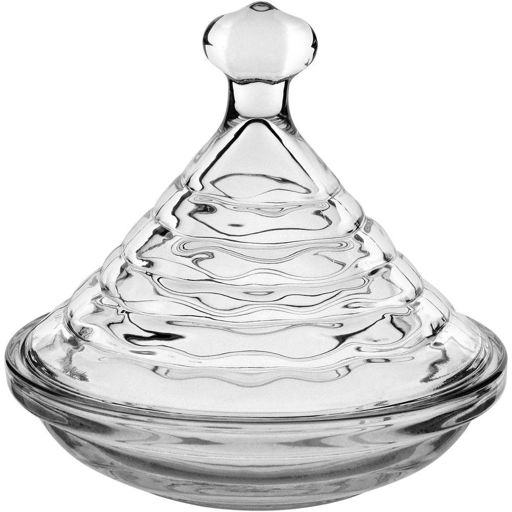 Potiche Redondo Home&co Com Tampa Vidro 11x12x12cm Transparente Bomboniere - 1