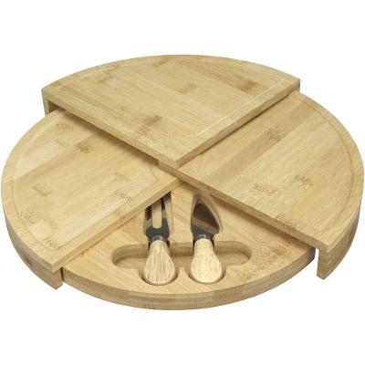 Jg 3pç P/ Queijo Home&co Com Tabua De Cortar Multinivel Bambu Natural