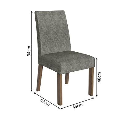 Conjunto Sala Jantar Mesa Vidro 6 Cadeiras Rustic