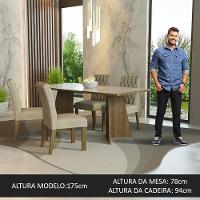 Conjunto Sala Jantar Mesa Vidro 4 Cadeiras Rustic - 6