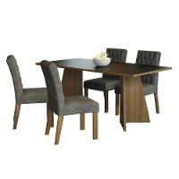 Conjunto Jantar Mesa Tampo Madeira 4 Cadeiras Rustic-preto - 2