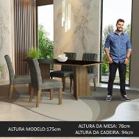 Conjunto Jantar Mesa Tampo Madeira 4 Cadeiras Rustic-preto - 3