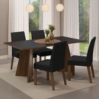 Conjunto Sala Jantar Mesa Madeira 4 Cadeiras Rustic - 1