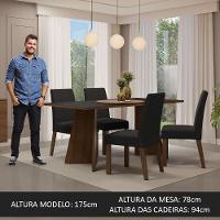 Conjunto Sala Jantar Mesa Madeira 4 Cadeiras Rustic - 6