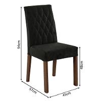 Conjunto Jantar Mesa Tampo Vidro 4 Cadeiras Rustic-preto - 8