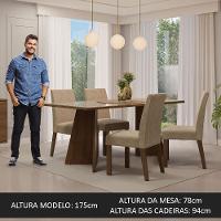 Conjunto Sala Jantar Mesa Vidro 4 Cadeiras Rustic - 8